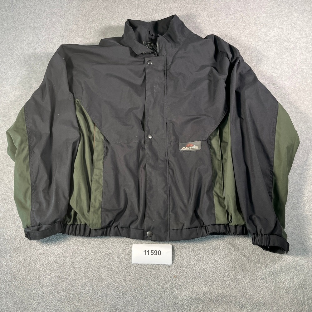 Sun Mountain Sports Altos Golf Jacket Mens Large Black Green Full Zip Mesh Lined